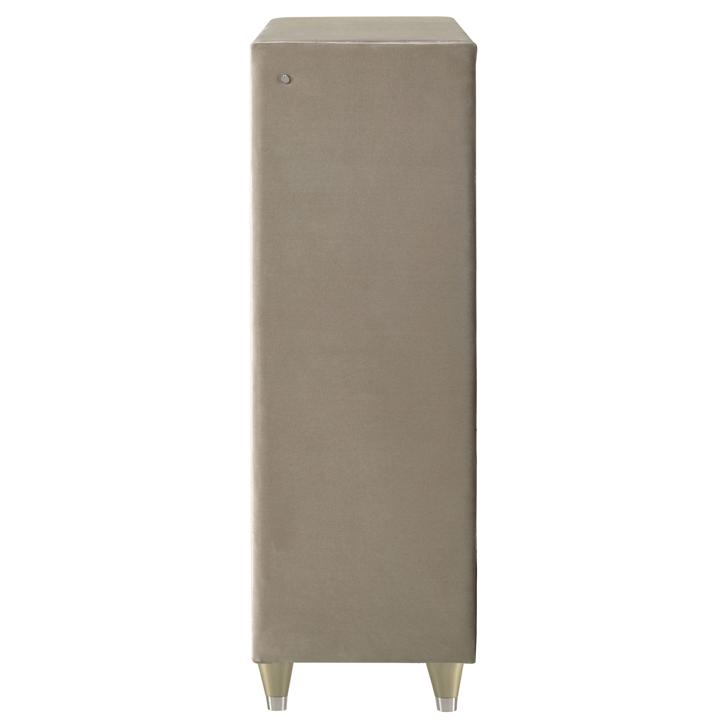 Lorient 5-drawer LED Chest of Drawers Ivory and Camel