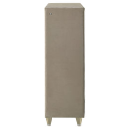 Lorient 5-drawer LED Chest of Drawers Ivory and Camel