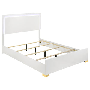 Marceline Wood LED Panel Bed Black