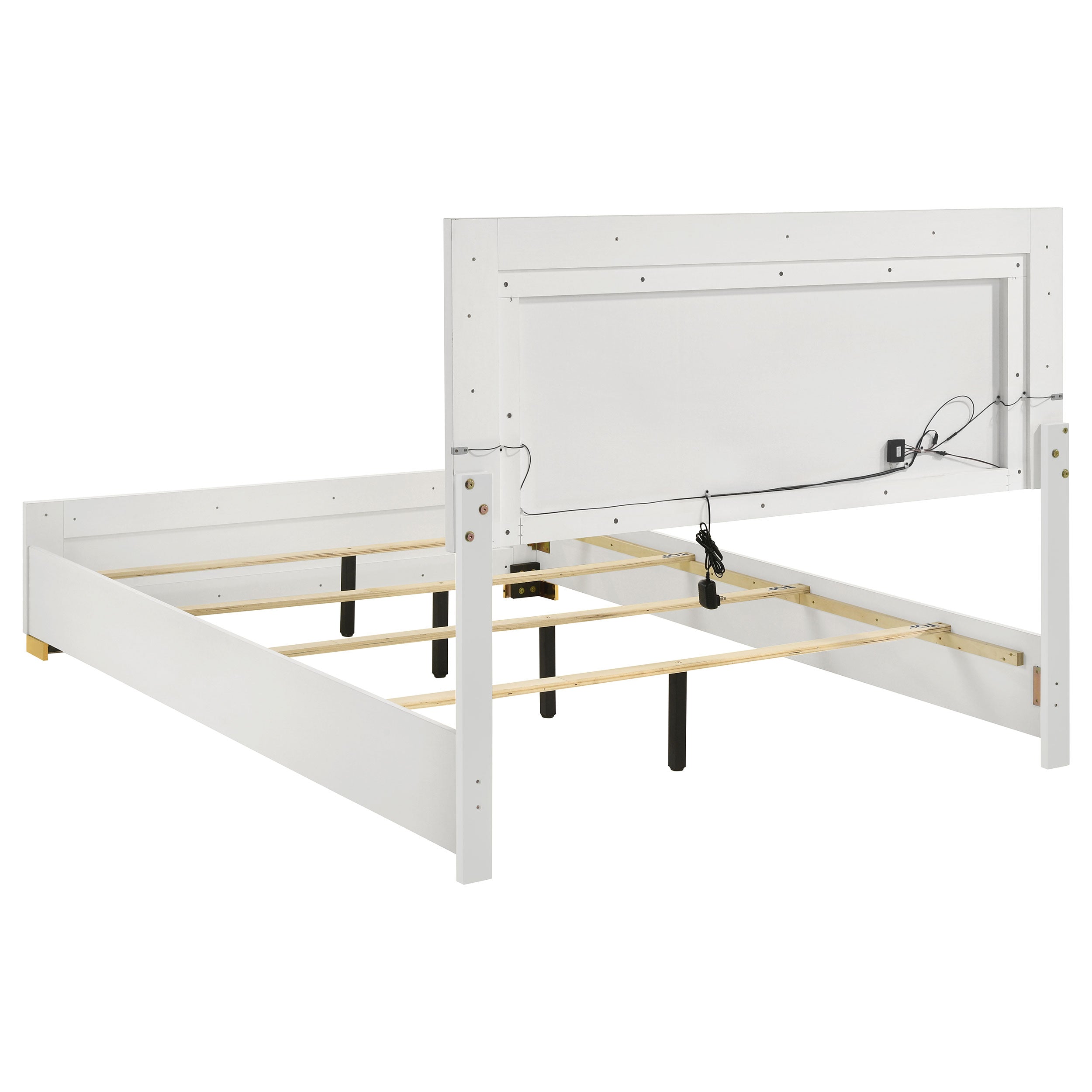 Marceline Wood LED Panel Bed Black