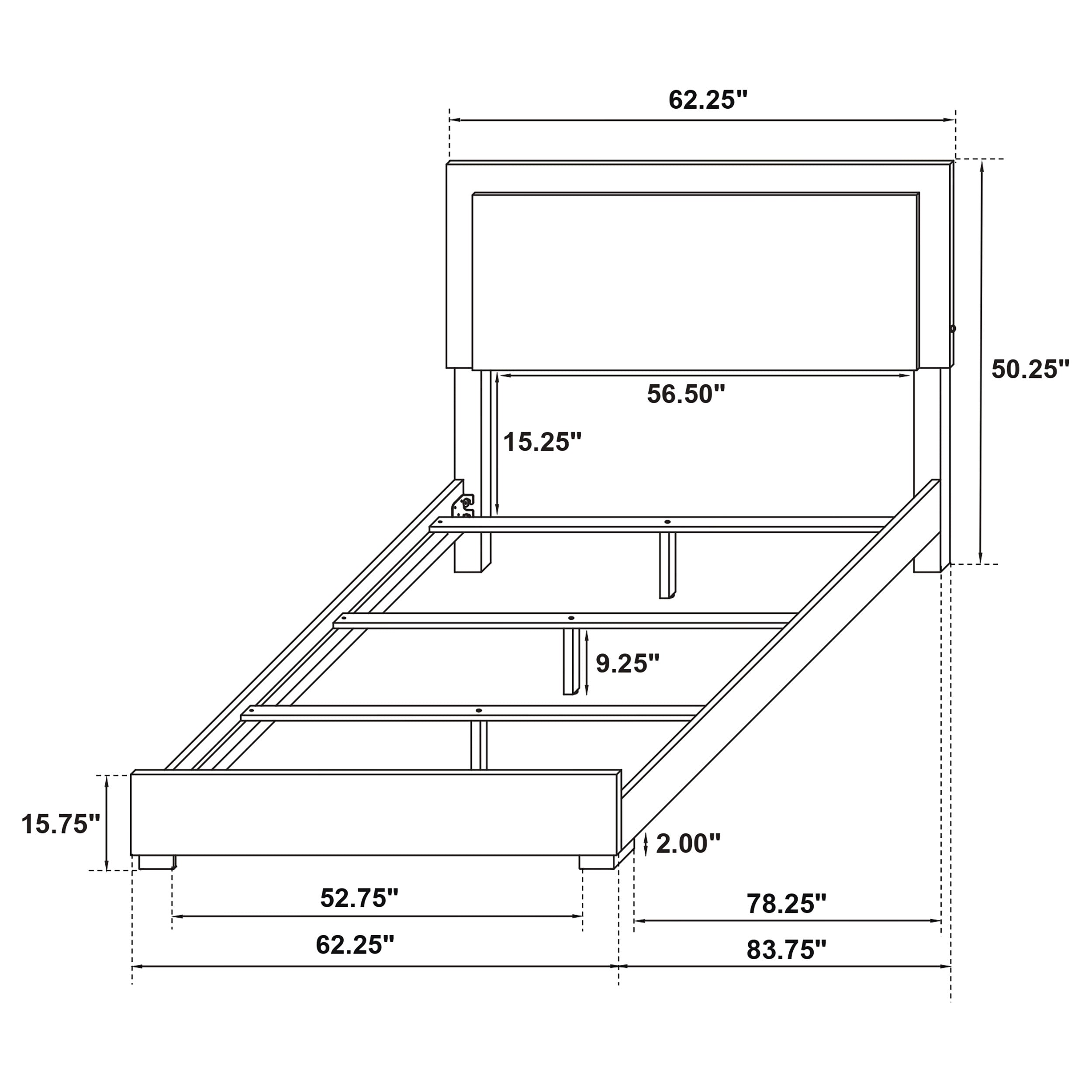Marceline Wood LED Panel Bed Black