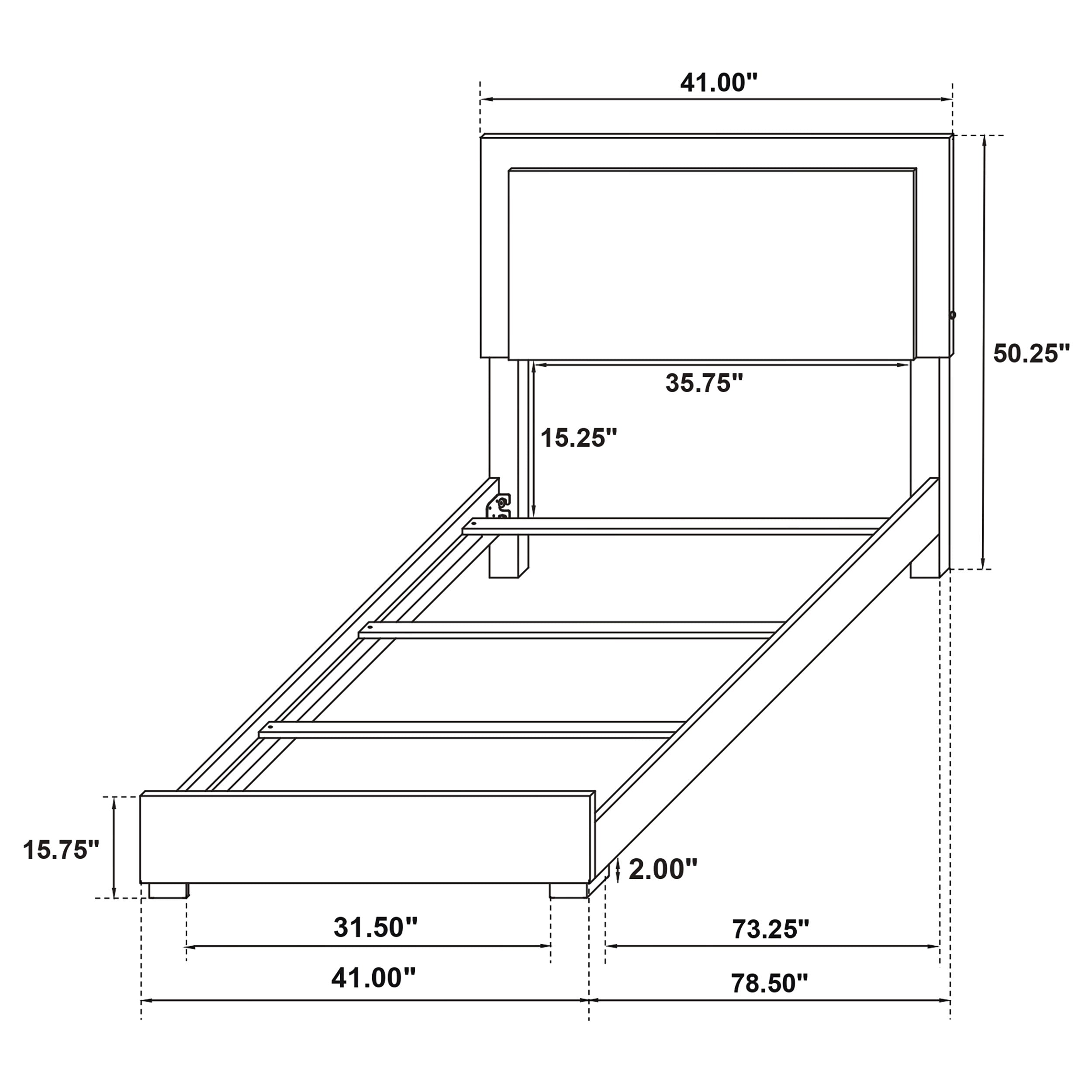 Marceline Wood LED Panel Bed Black