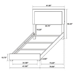Marceline Wood LED Panel Bed Black