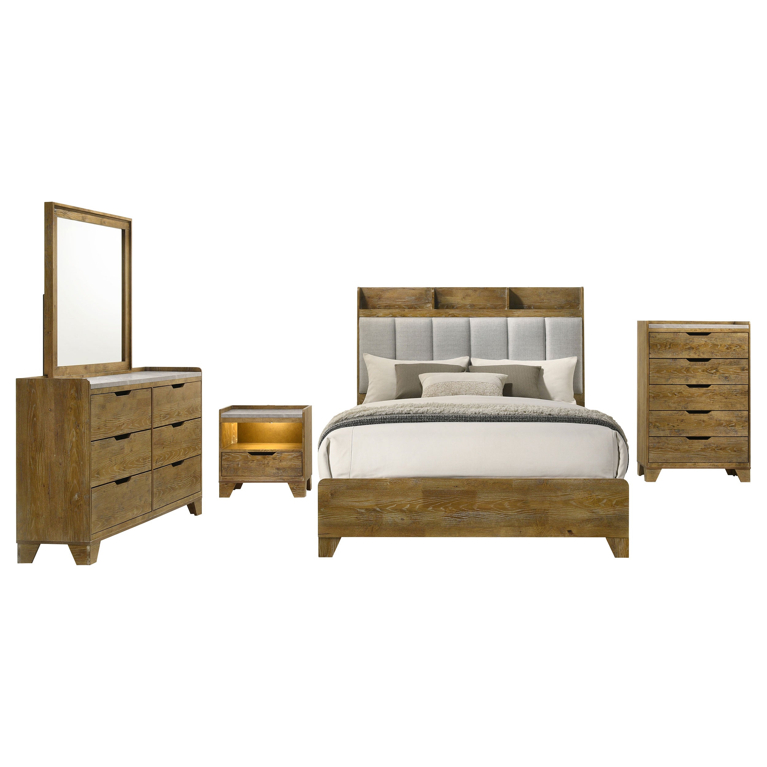 Henderson Bedroom Set Medium Oak