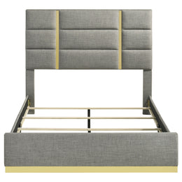 Ines 52-inch Fabric Upholstered Queen Panel Bed Grey