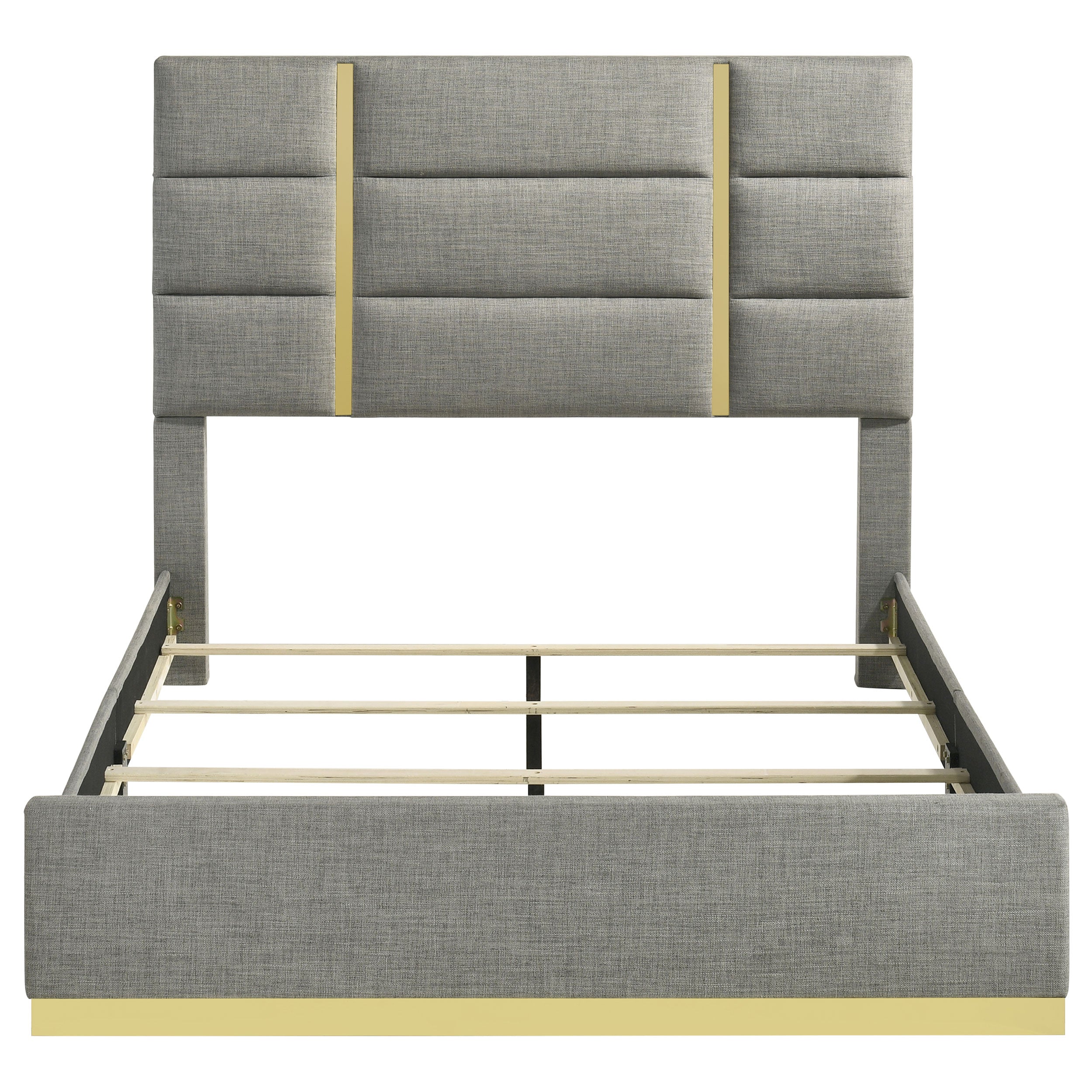 Ines 52-inch Fabric Upholstered Queen Panel Bed Grey
