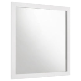 Ines 6-drawer Bedroom Dresser with Mirror Cabinet White High Gloss