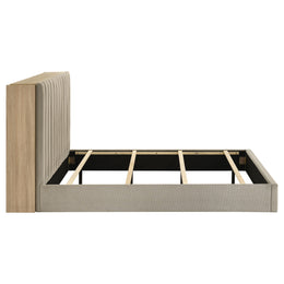 Arielle Bookcase Panel Storage Bed Light Oak