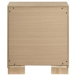 Arielle 2-drawer Bedroom Nightstand with Casters Light Oak