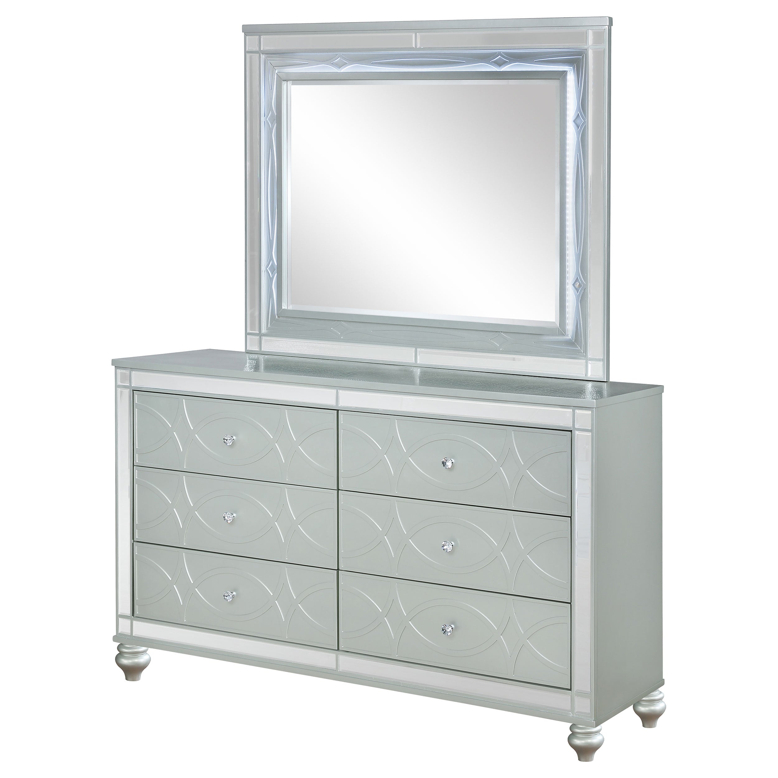 Gunnison 6-drawer Dresser Silver Metallic