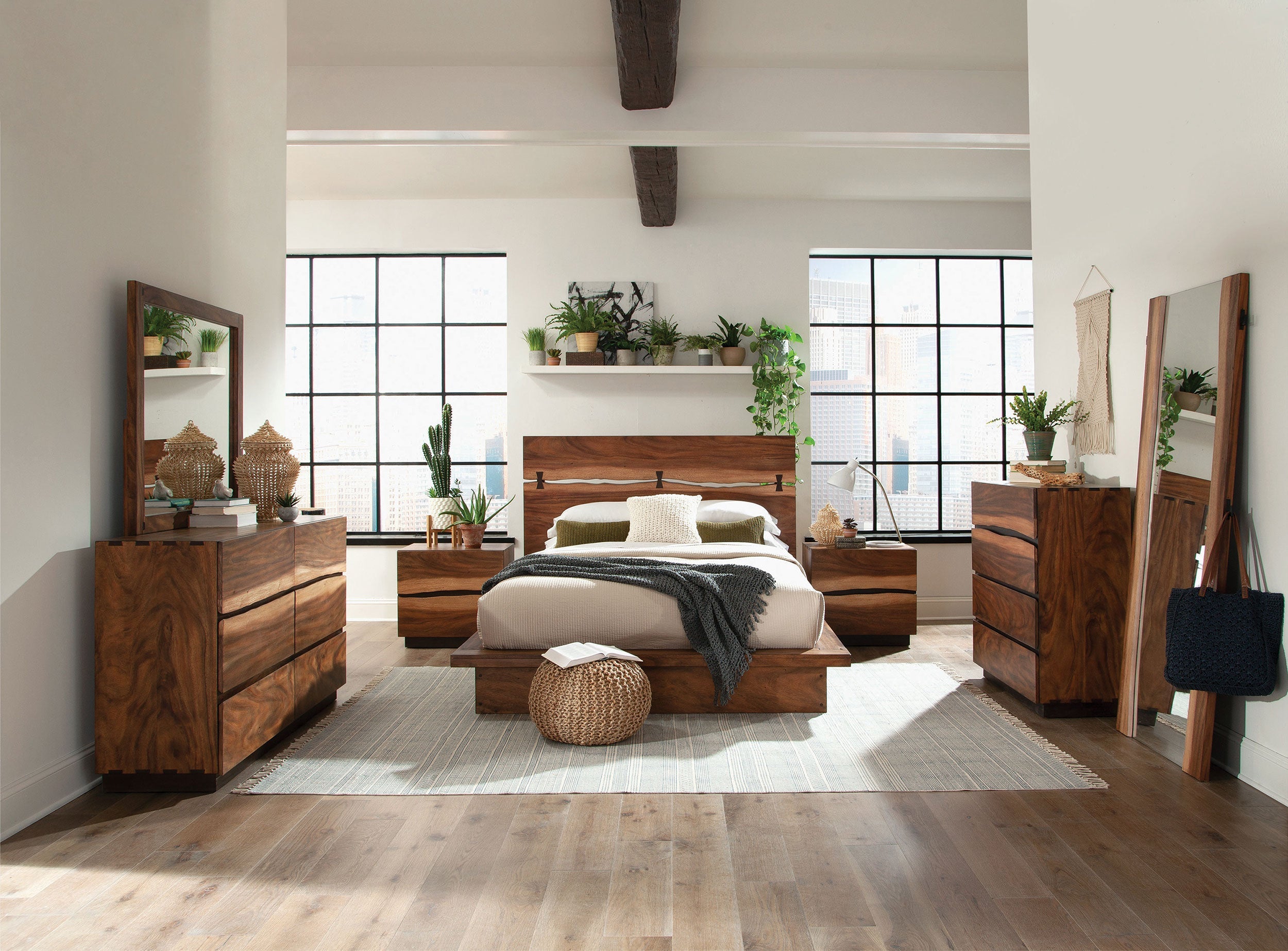 Winslow California King Bedroom Set Smokey Walnut