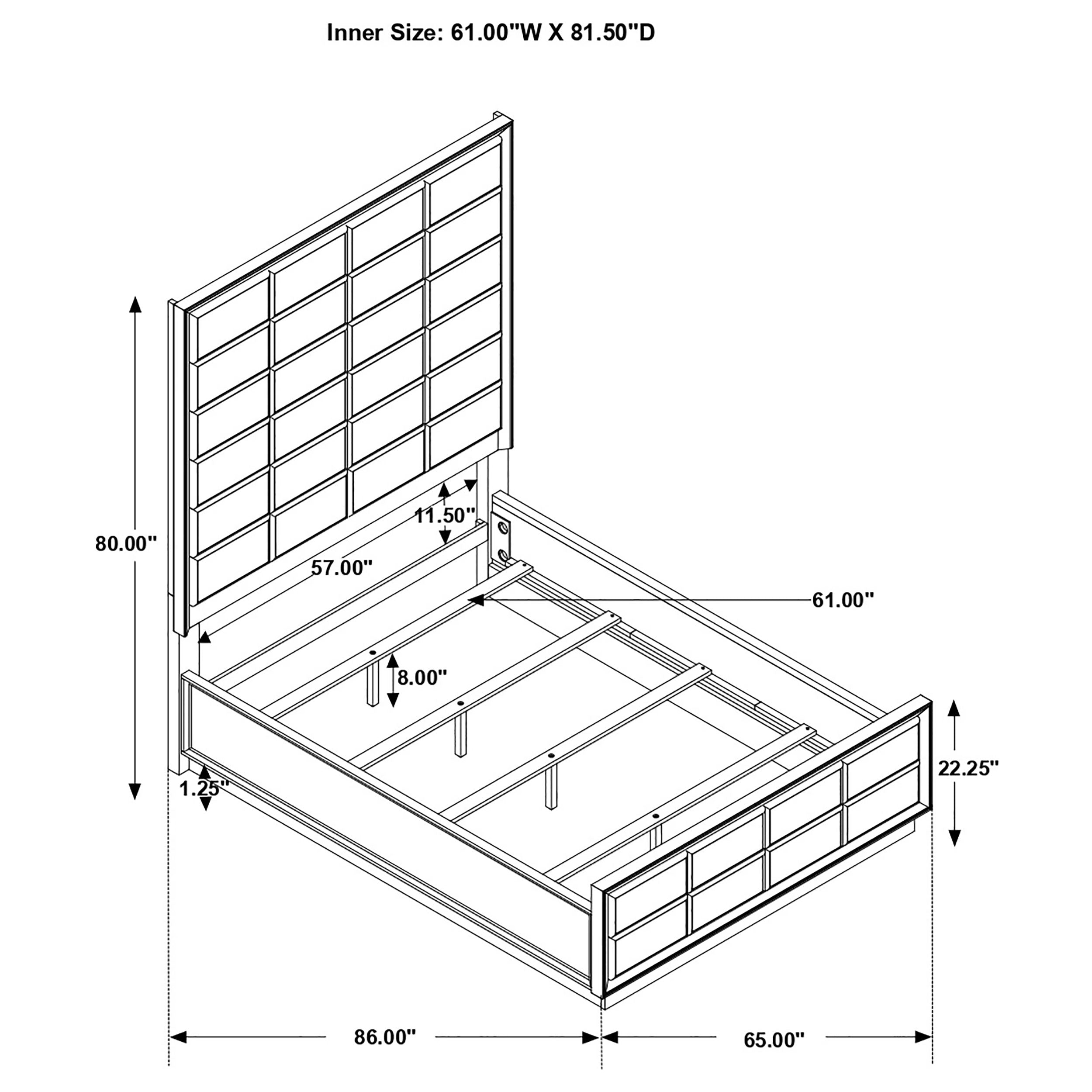 Durango 77-inch California King Panel Bed Smoked Peppercorn