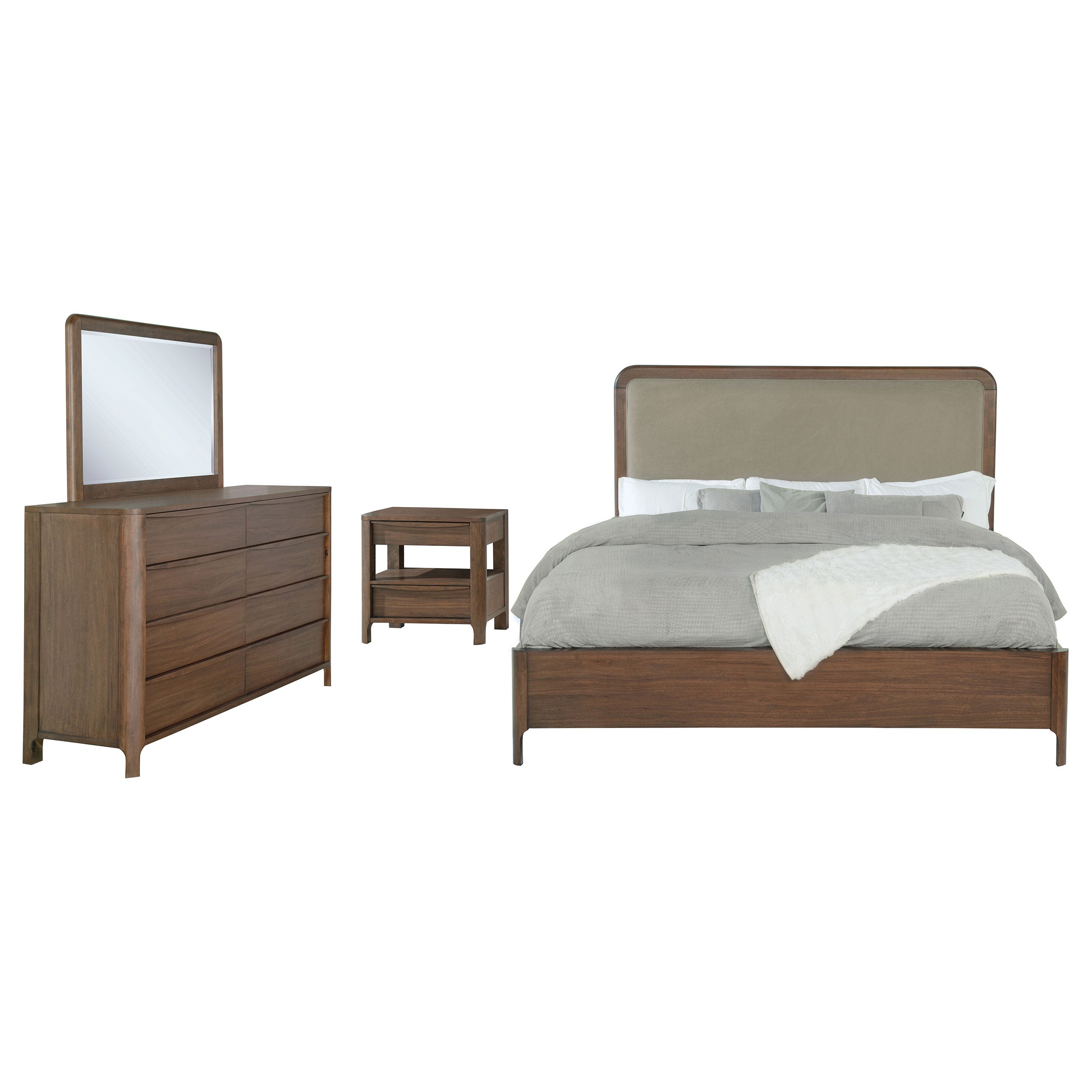 Maderia California King Bedroom Set Walnut