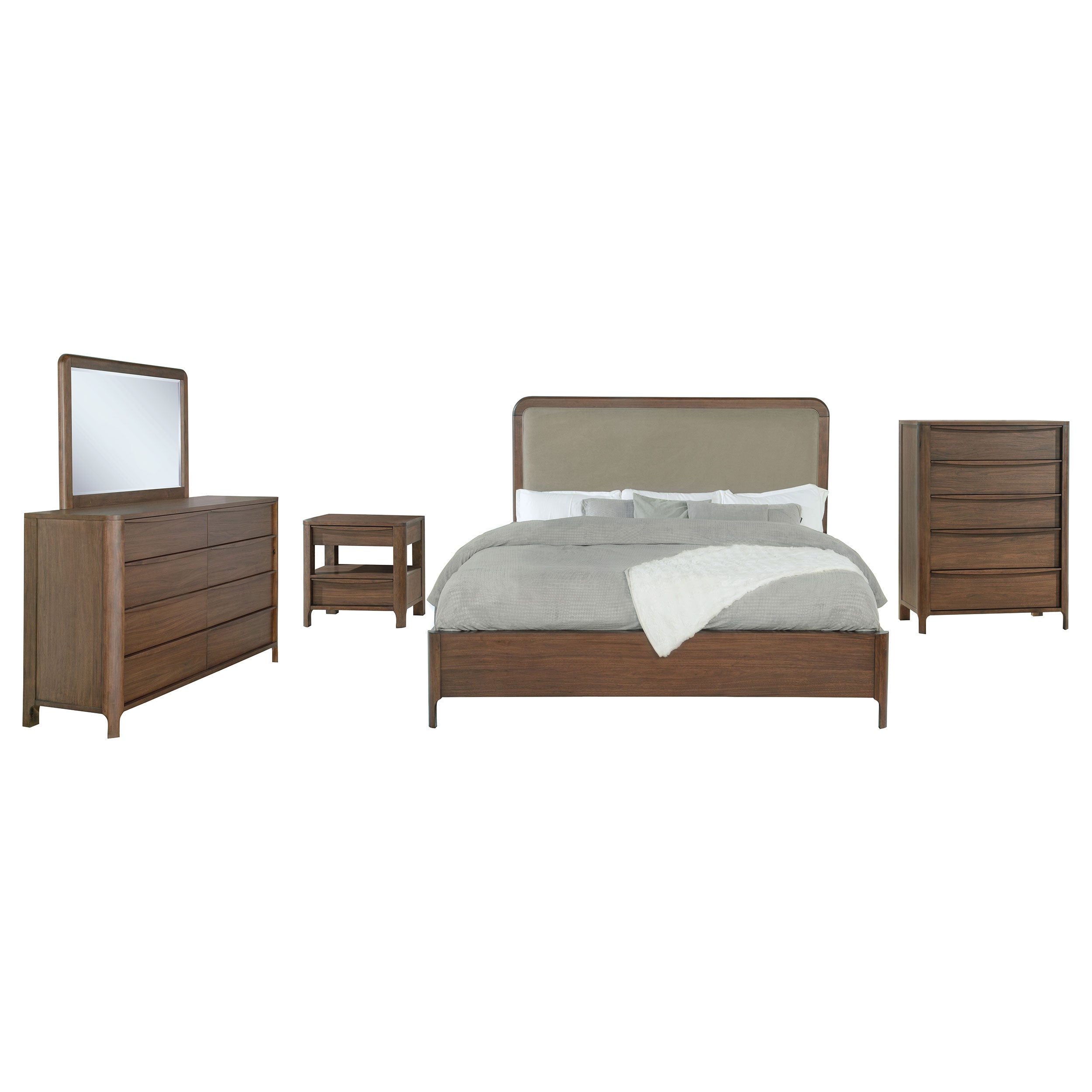 Maderia California King Bedroom Set Walnut
