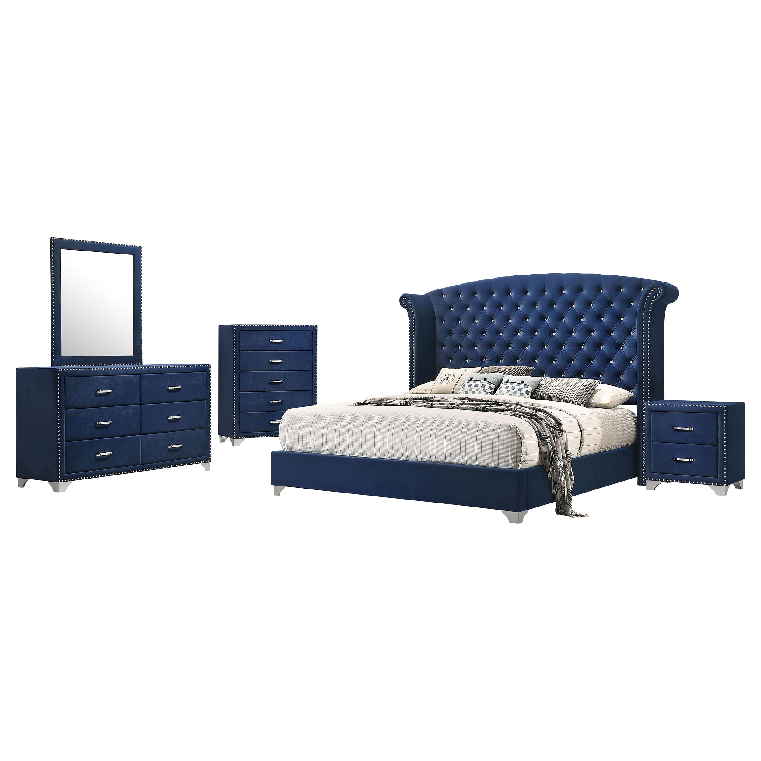 Melody California King Bedroom Set Grey