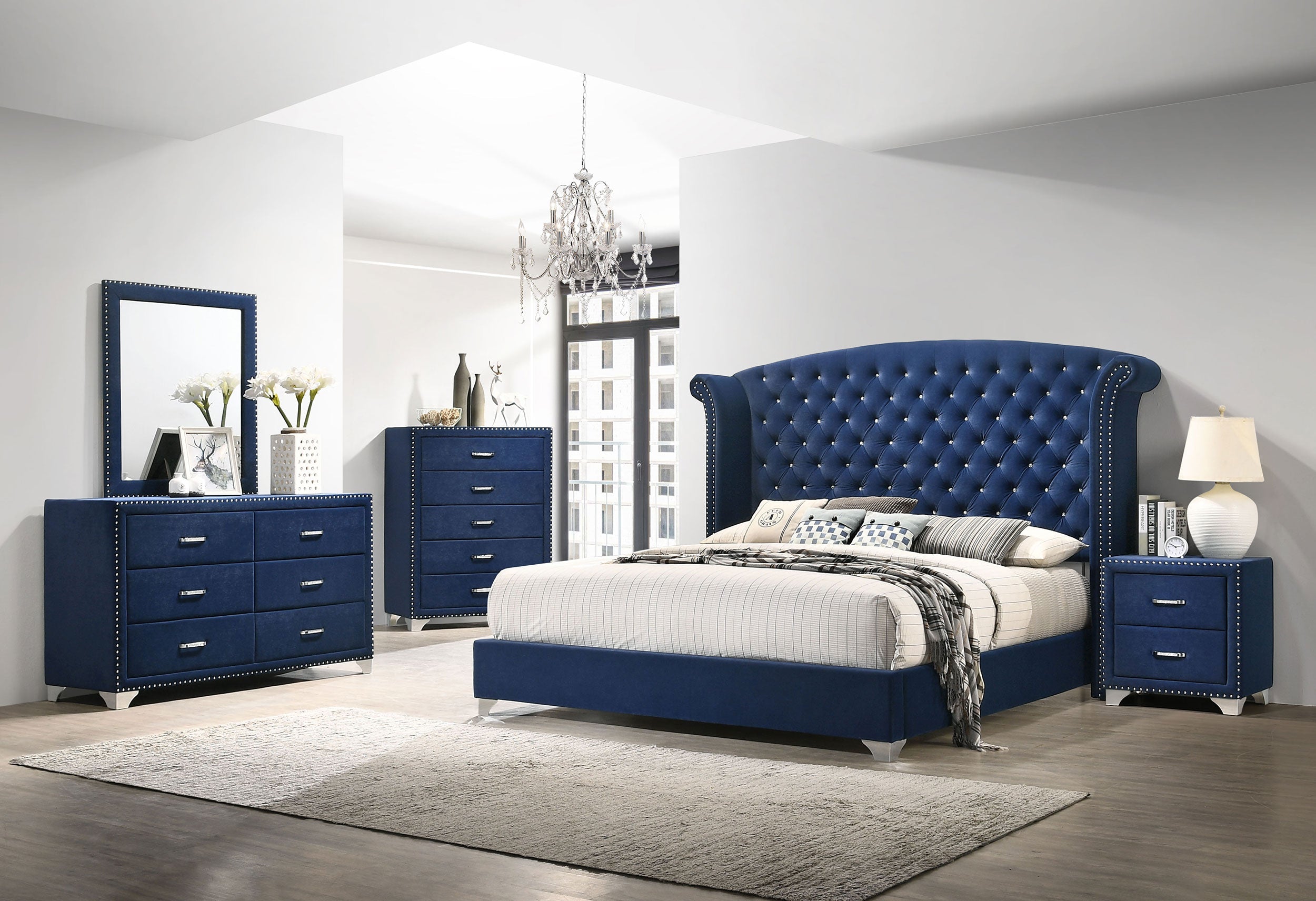 Melody California King Bedroom Set Grey