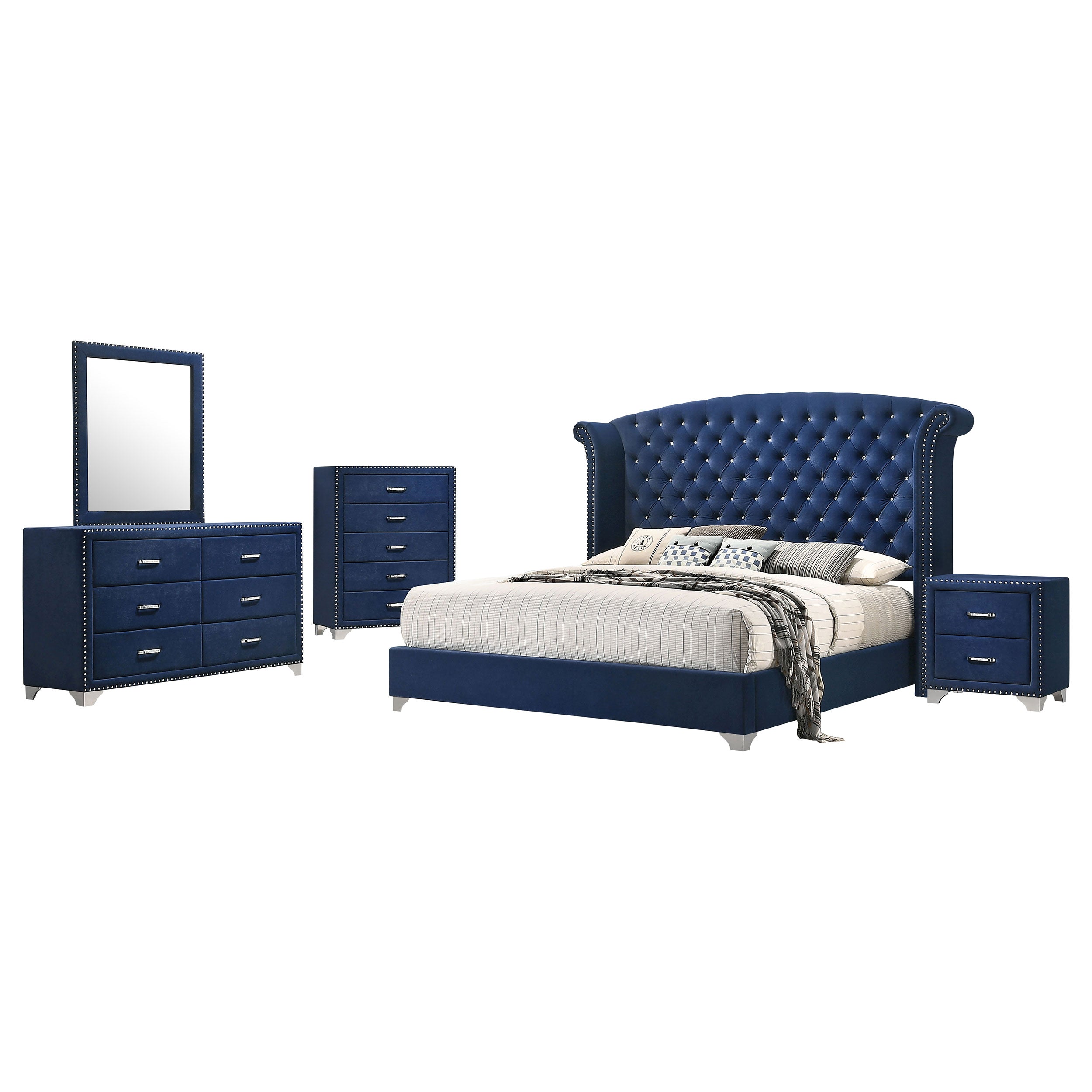 Melody California King Bedroom Set Grey