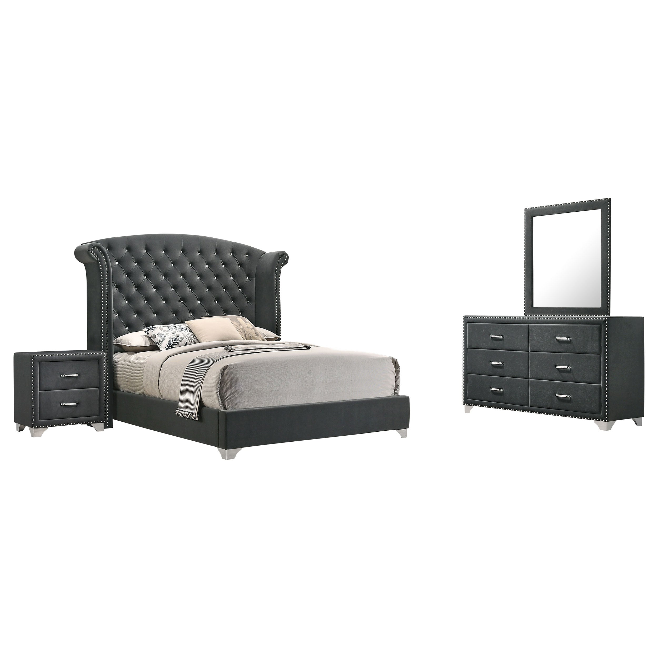 Melody California King Bedroom Set Grey