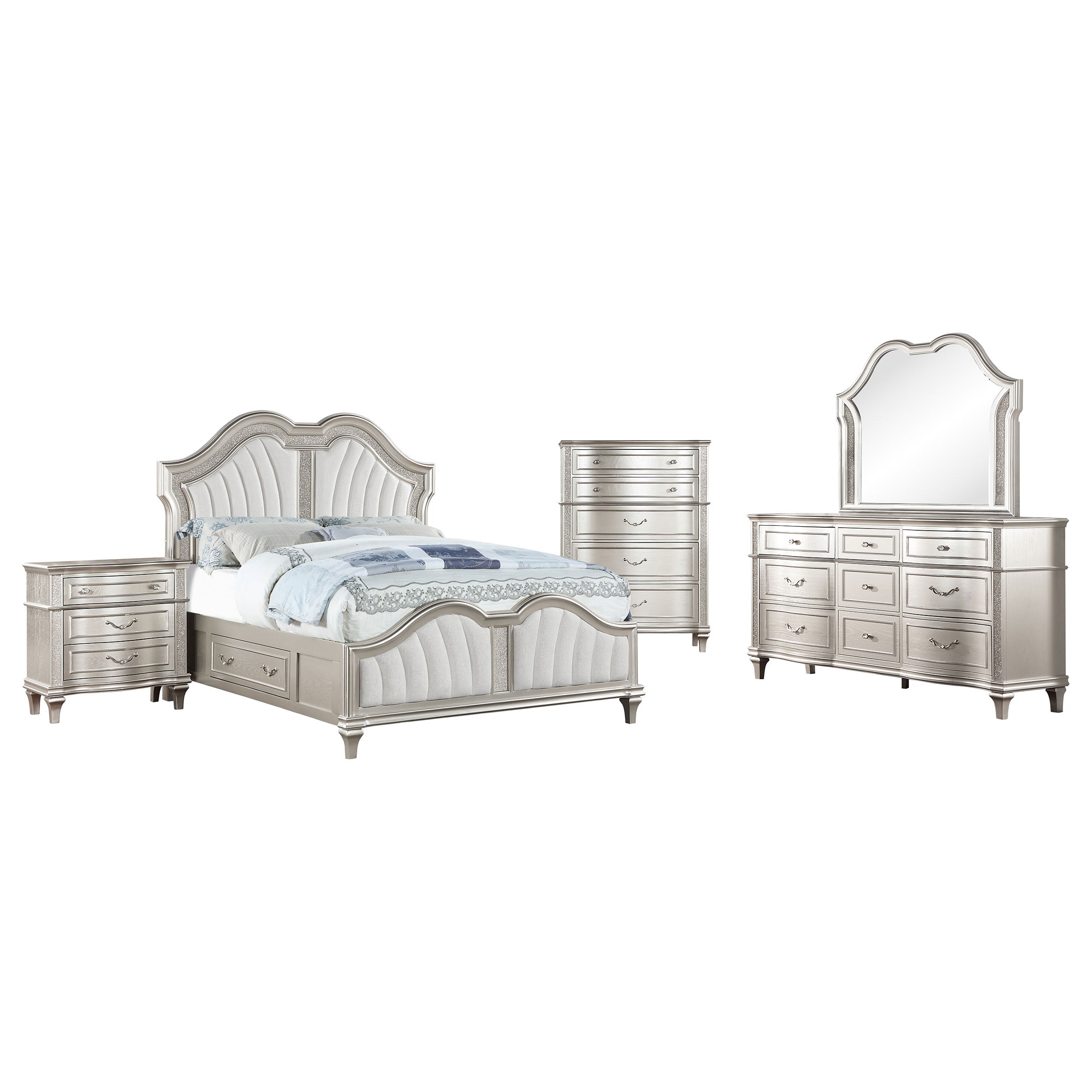 Evangeline California King Bedroom Set Silver Oak