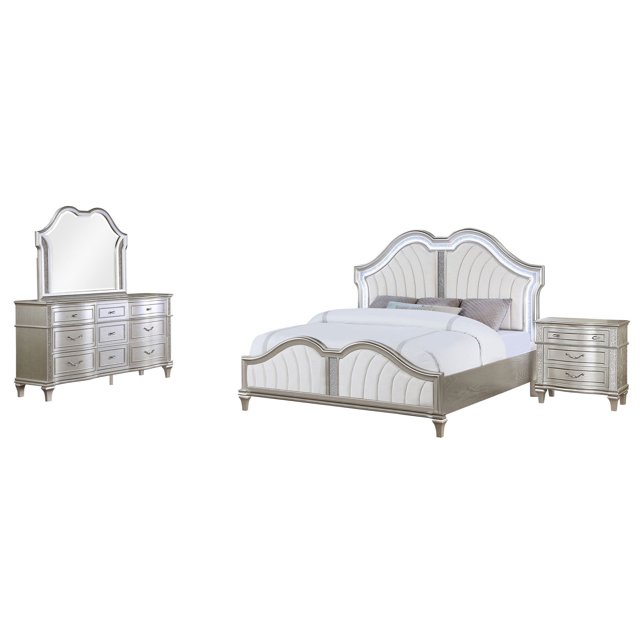 Evangeline California King Bedroom Set Silver Oak