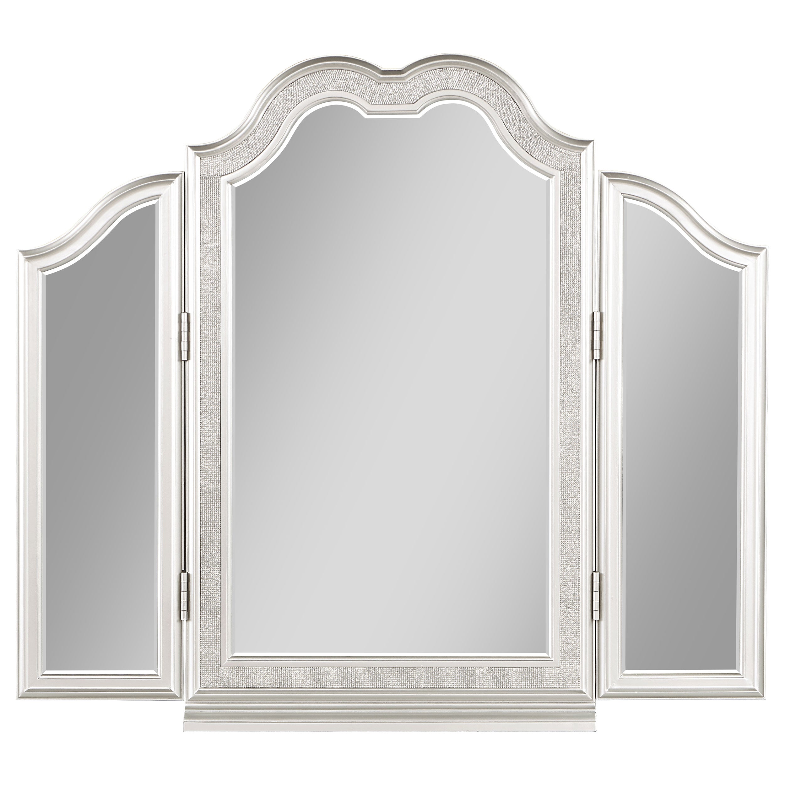 Evangeline 4-drawer Vanity Desk Makeup Table Silver Oak