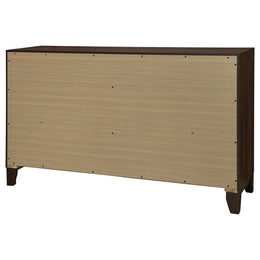 Welsley 6-drawer Dresser and Mirror Walnut