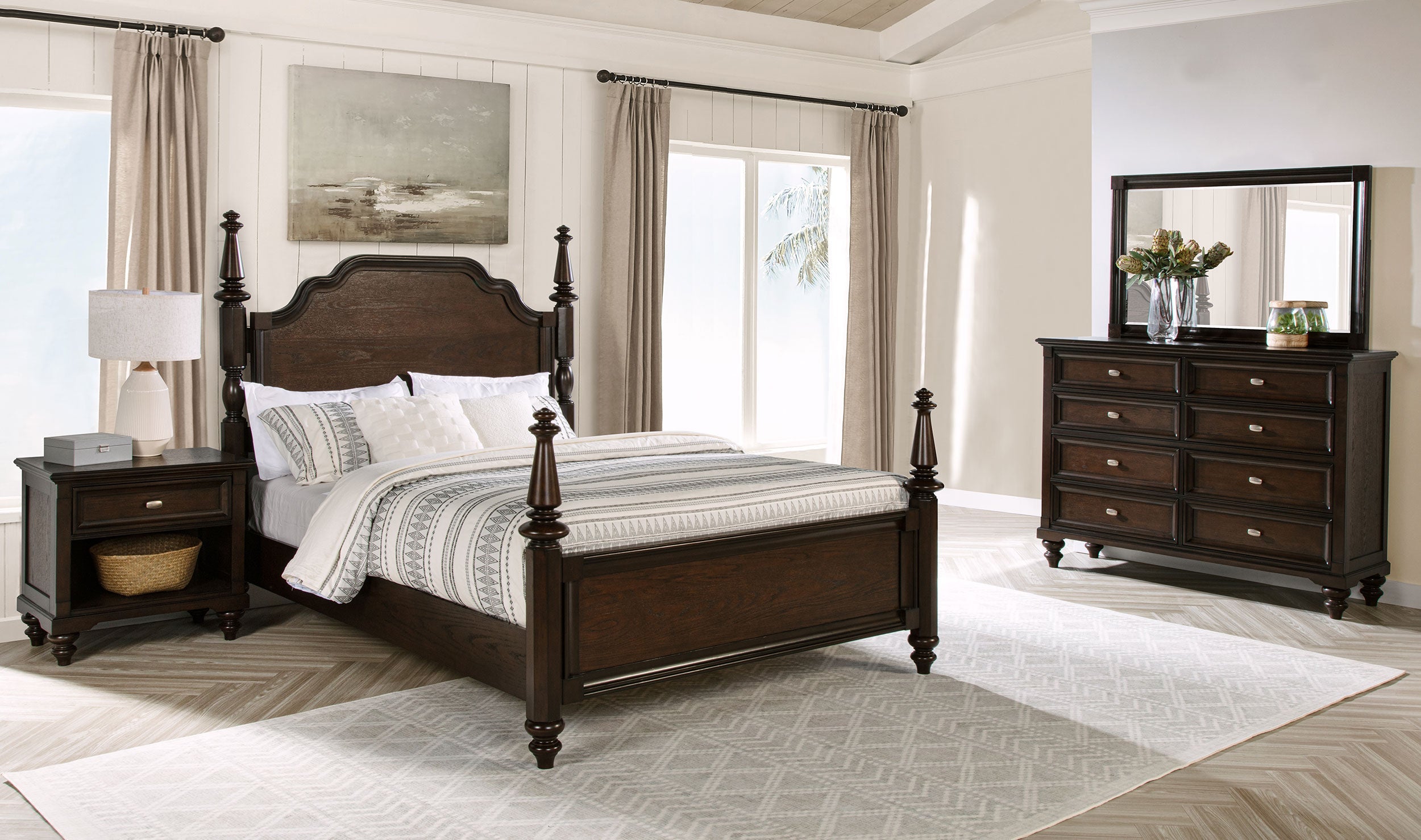 Andover Bedroom Set Dark Oak