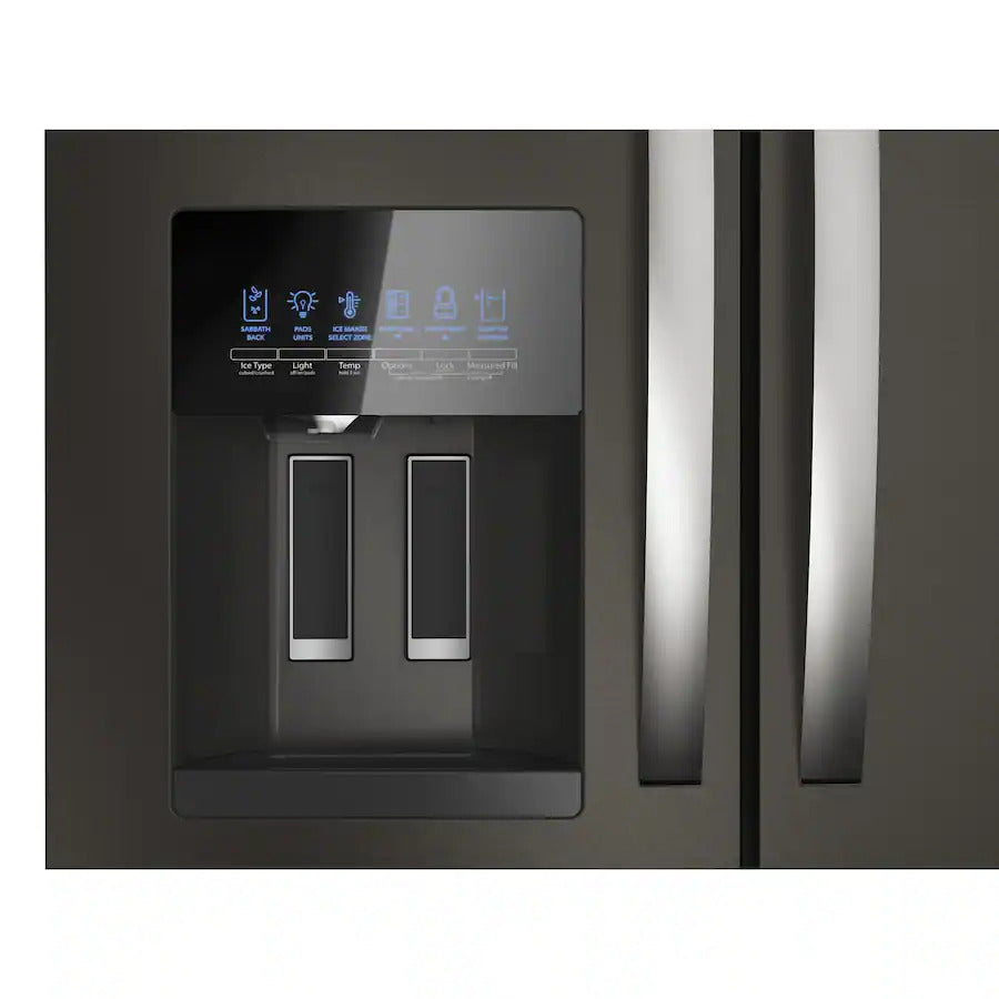Whirlpool - 36 in. Wide 24.5 cu. ft. French Door Refrigerator with Two-Tier Freezer Storage - Black Stainless Steel