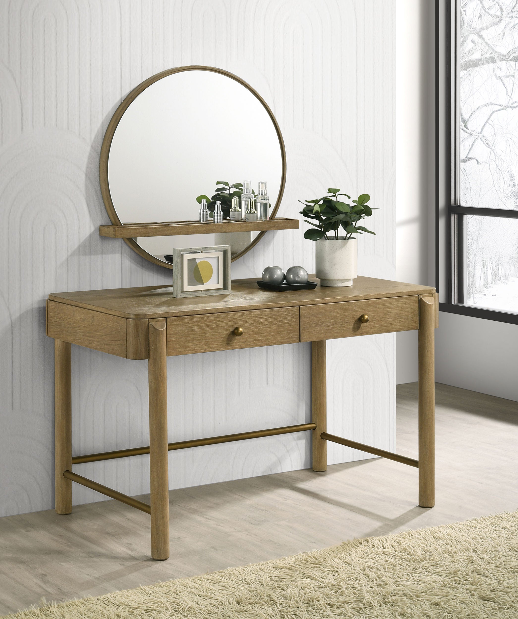 Arini Makeup Vanity Table and Mirror Set Black