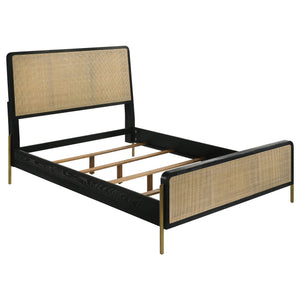 Arini RattanPanel Bed Sand Wash and Natural