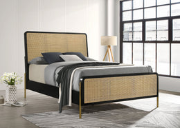 Arini RattanPanel Bed Sand Wash and Natural