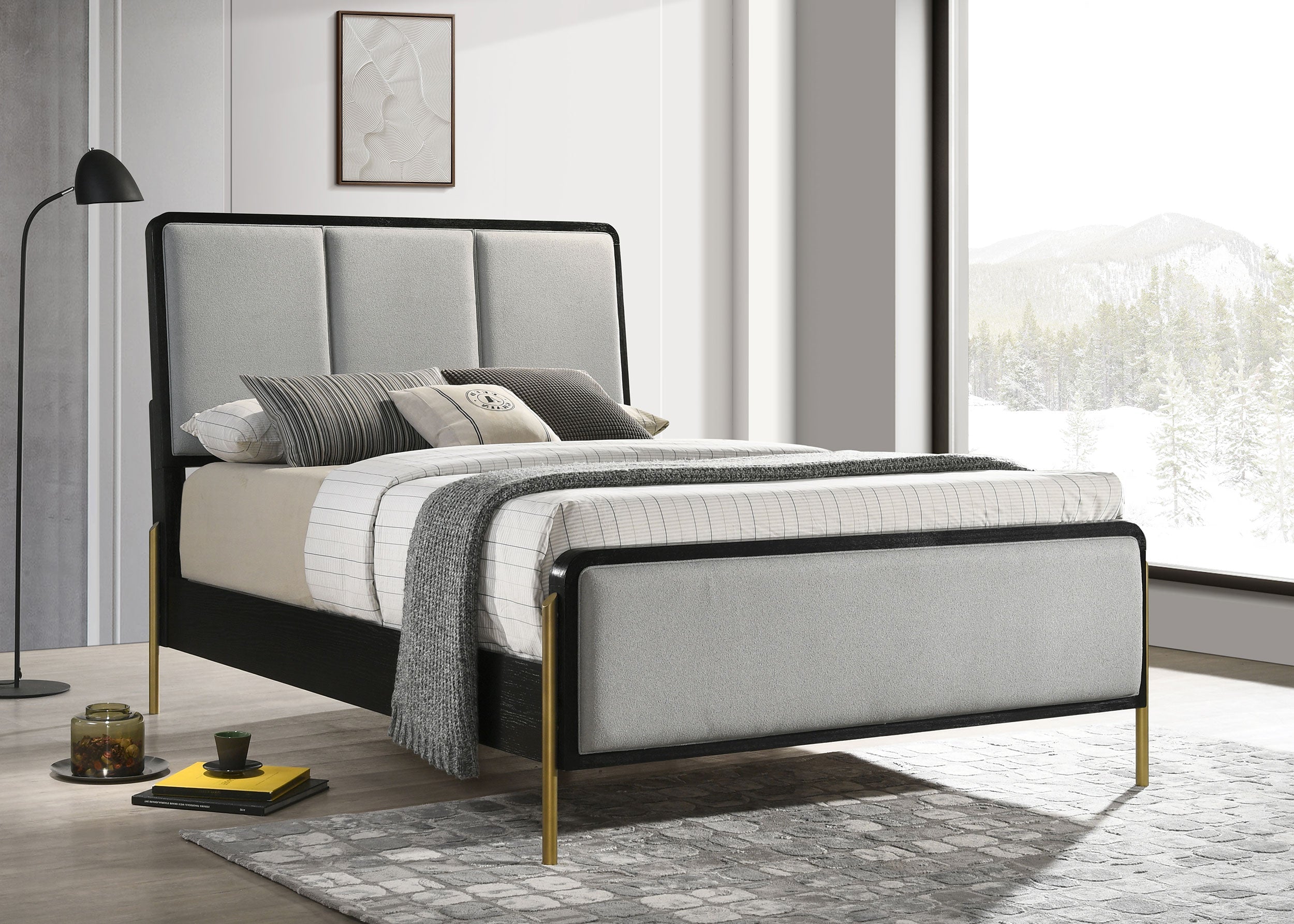 Arini RattanPanel Bed Sand Wash and Natural