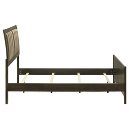 Wilkes 51-inch Upholstered California King Bed Dark Cocoa