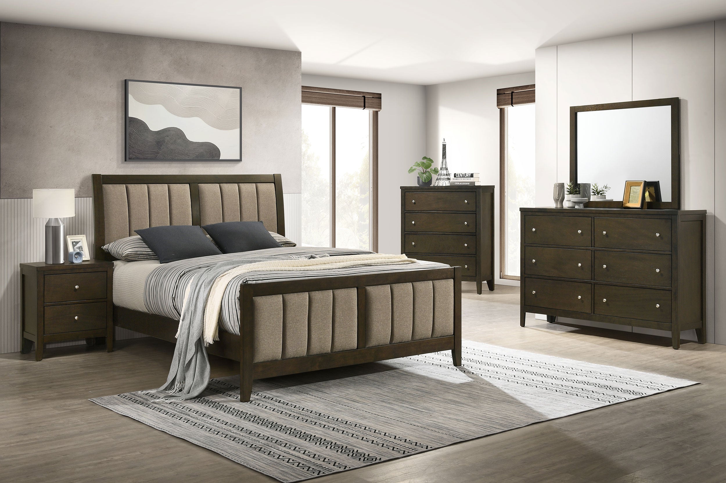 Wilkes California King Bedroom Set Dark Cocoa