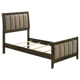 Wilkes 51-inch Upholstered California King Bed Dark Cocoa