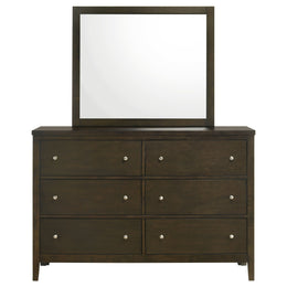 Wilkes 6-drawer Dresser and Mirror Dark Cocoa