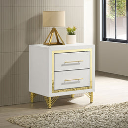 Lucia 2-drawer Nightstand Bedside Table Black