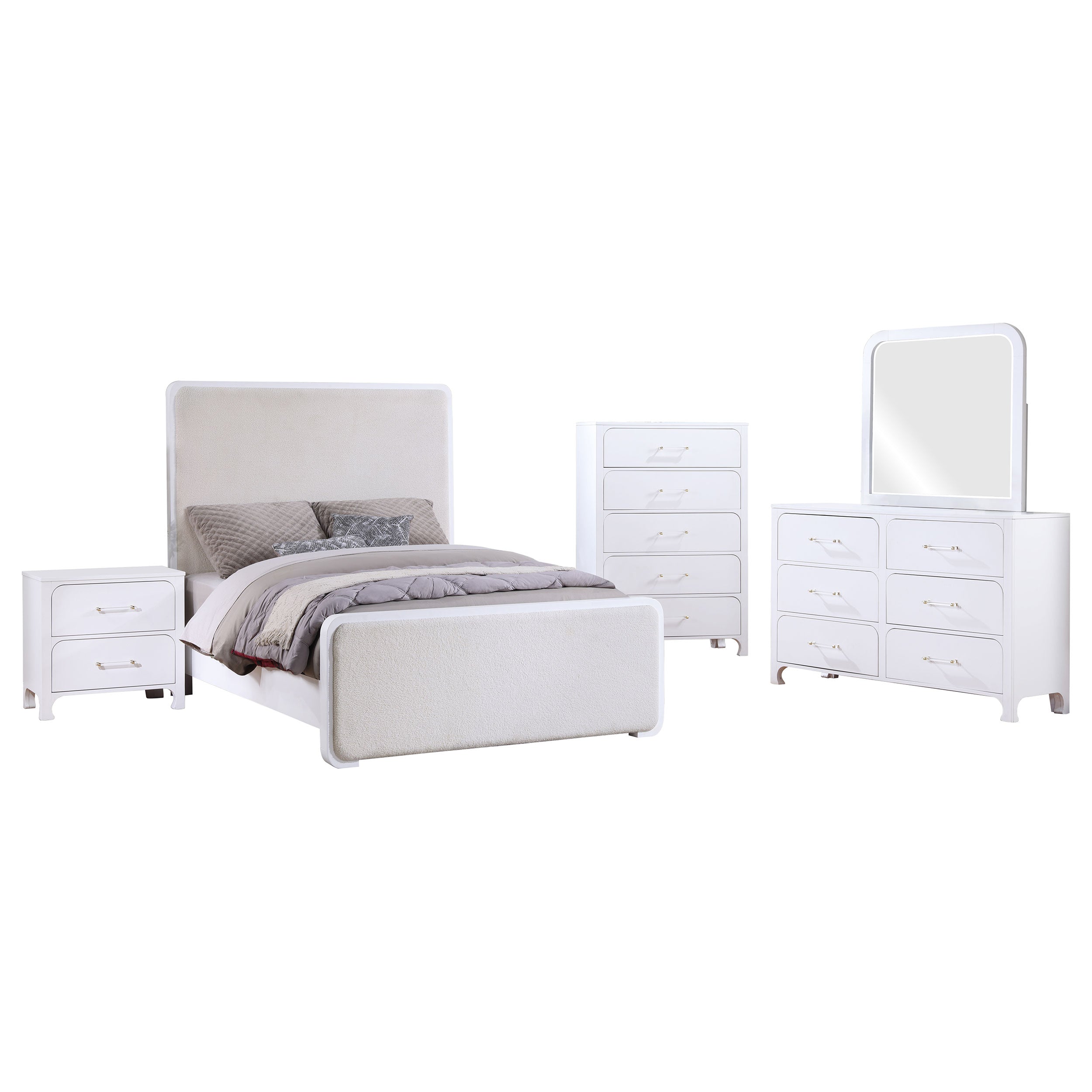 Anastasia Bedroom Set Pearl White