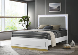 Camille Upholstered California King Panel Bed Grey