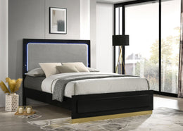 Camille Upholstered California King Panel Bed Grey