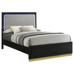 Camille Upholstered California King Panel Bed Grey