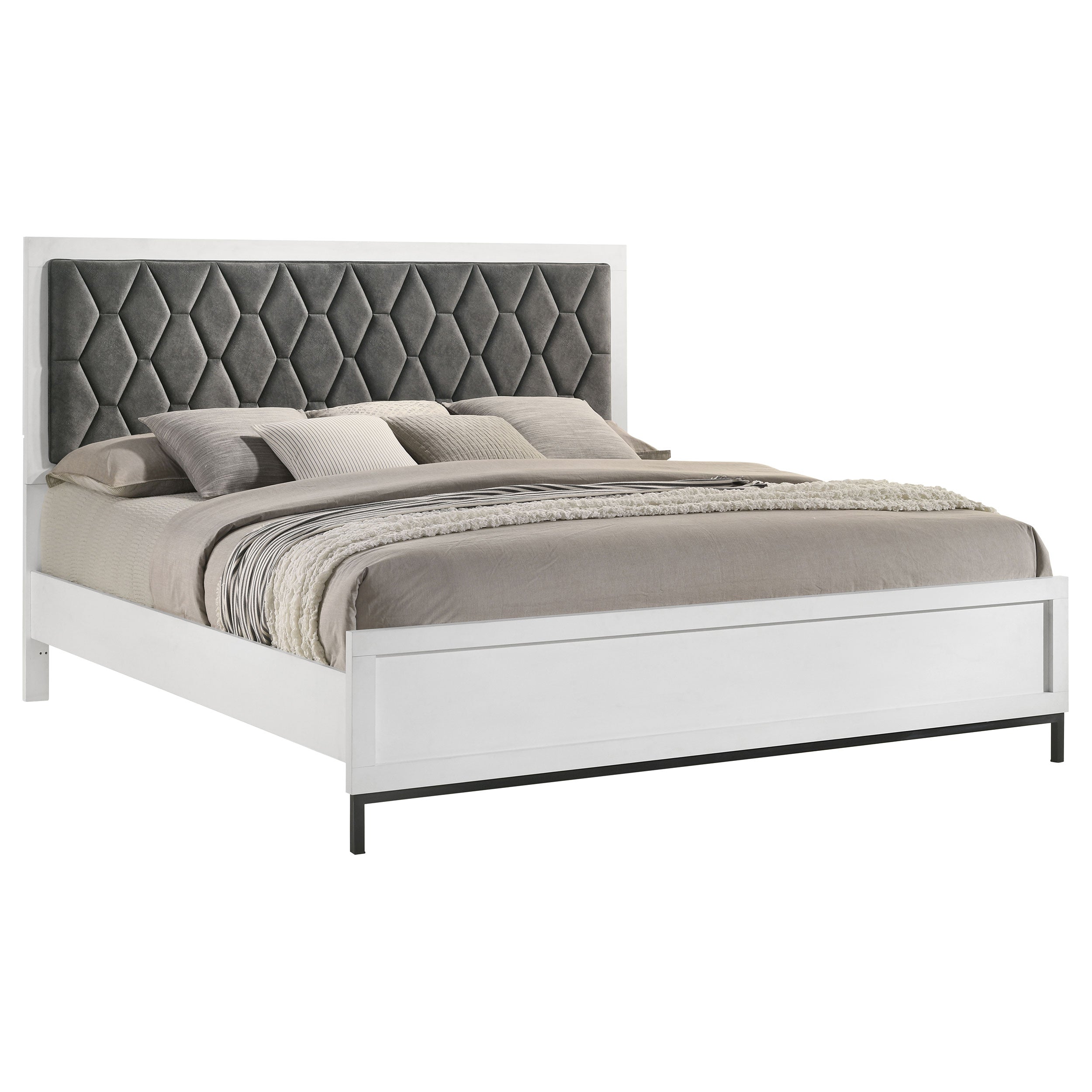 Sonoma Upholstered Wingback Bed Beige