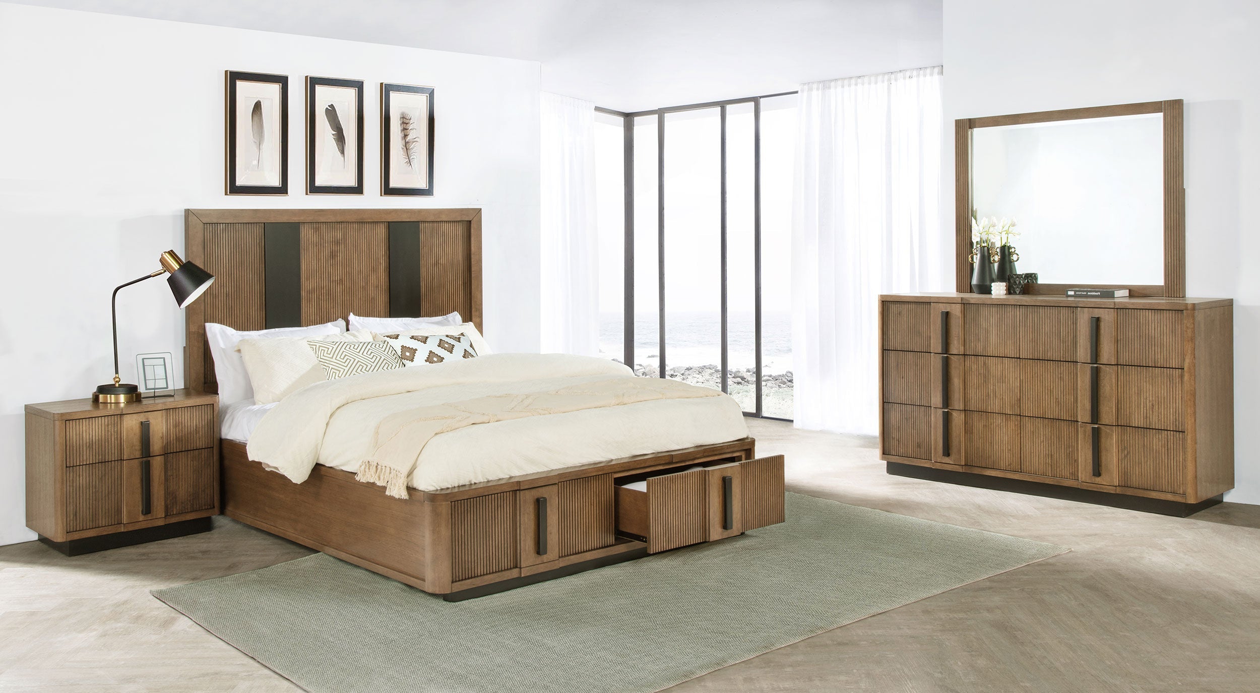Terrace California King Bedroom Set Ash Brown