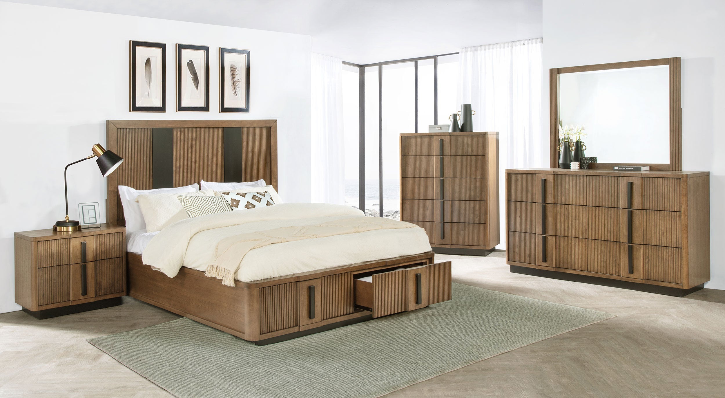 Terrace California King Bedroom Set Ash Brown