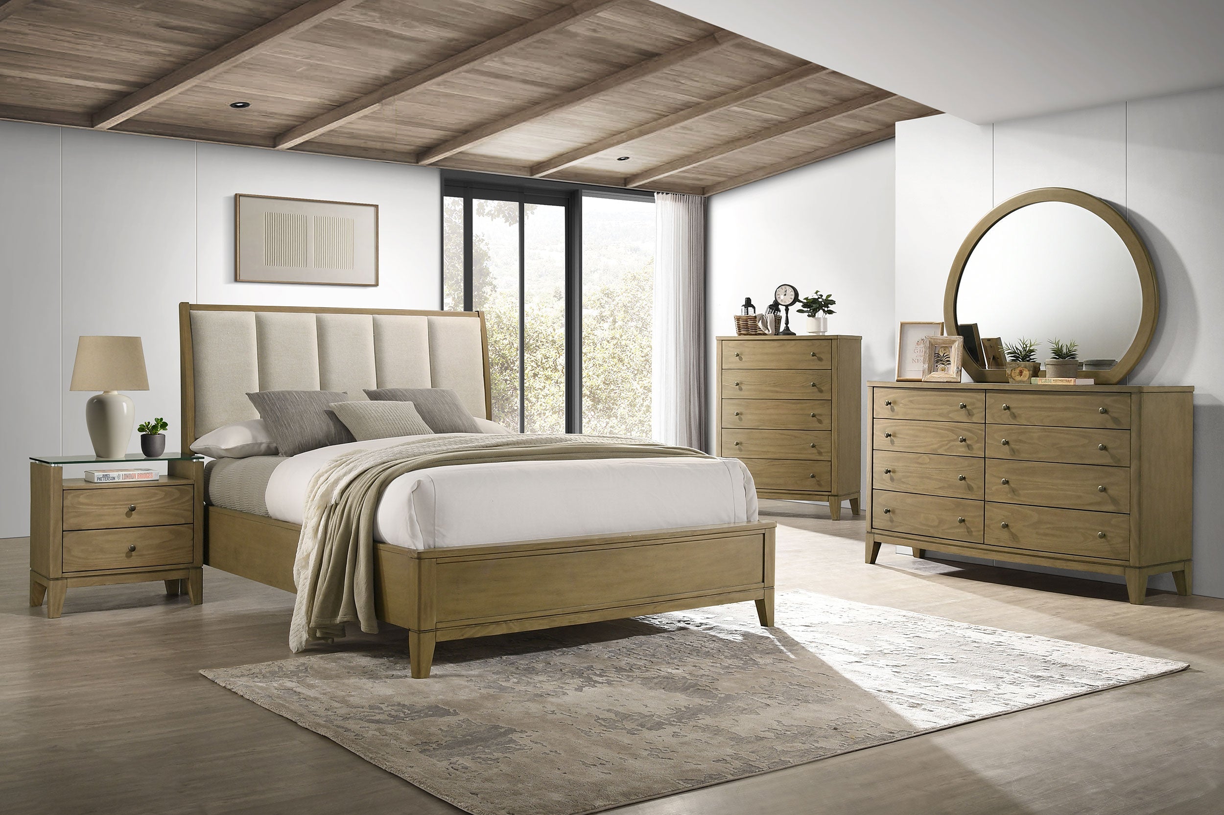 Granada California King Bedroom Set Natural Pine