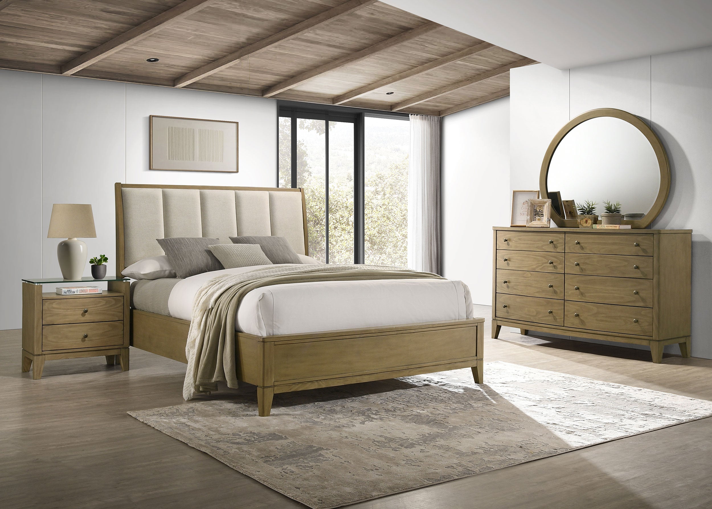 Granada California King Bedroom Set Natural Pine