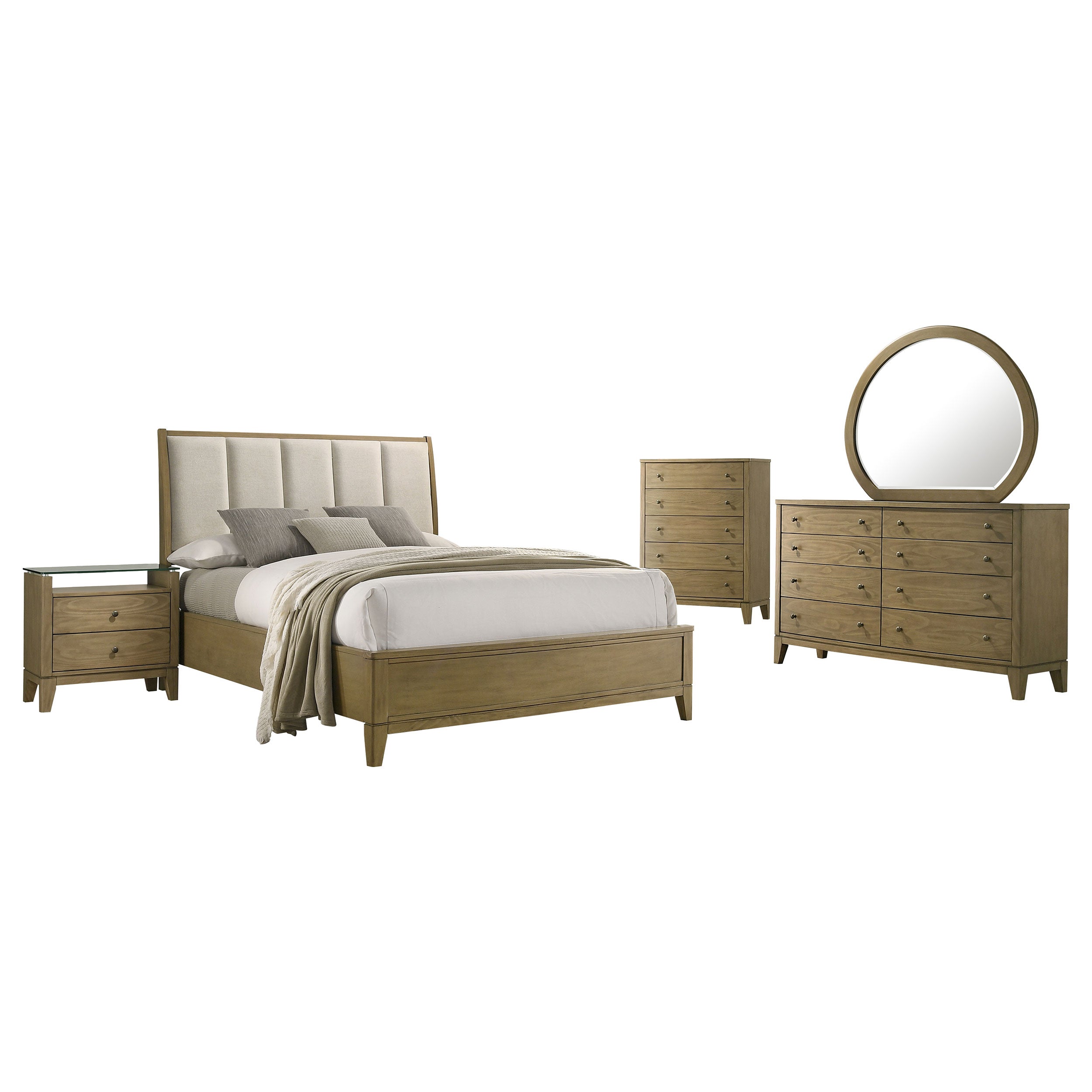 Granada California King Bedroom Set Natural Pine