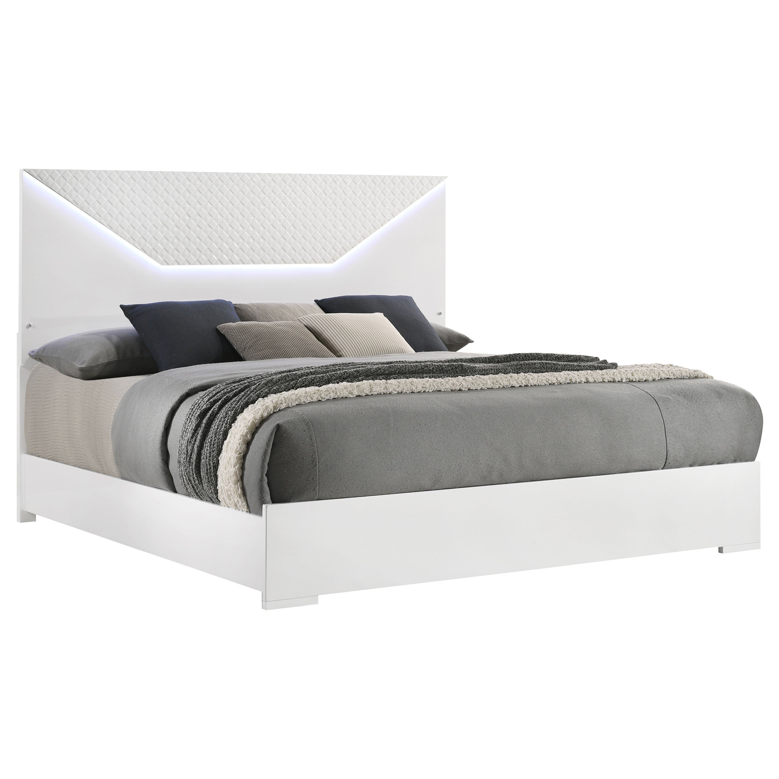 Hyland Panel Bed LED Headboard Natural
