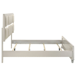 Olivia California King Panel Bed LED Headboard Pearl White