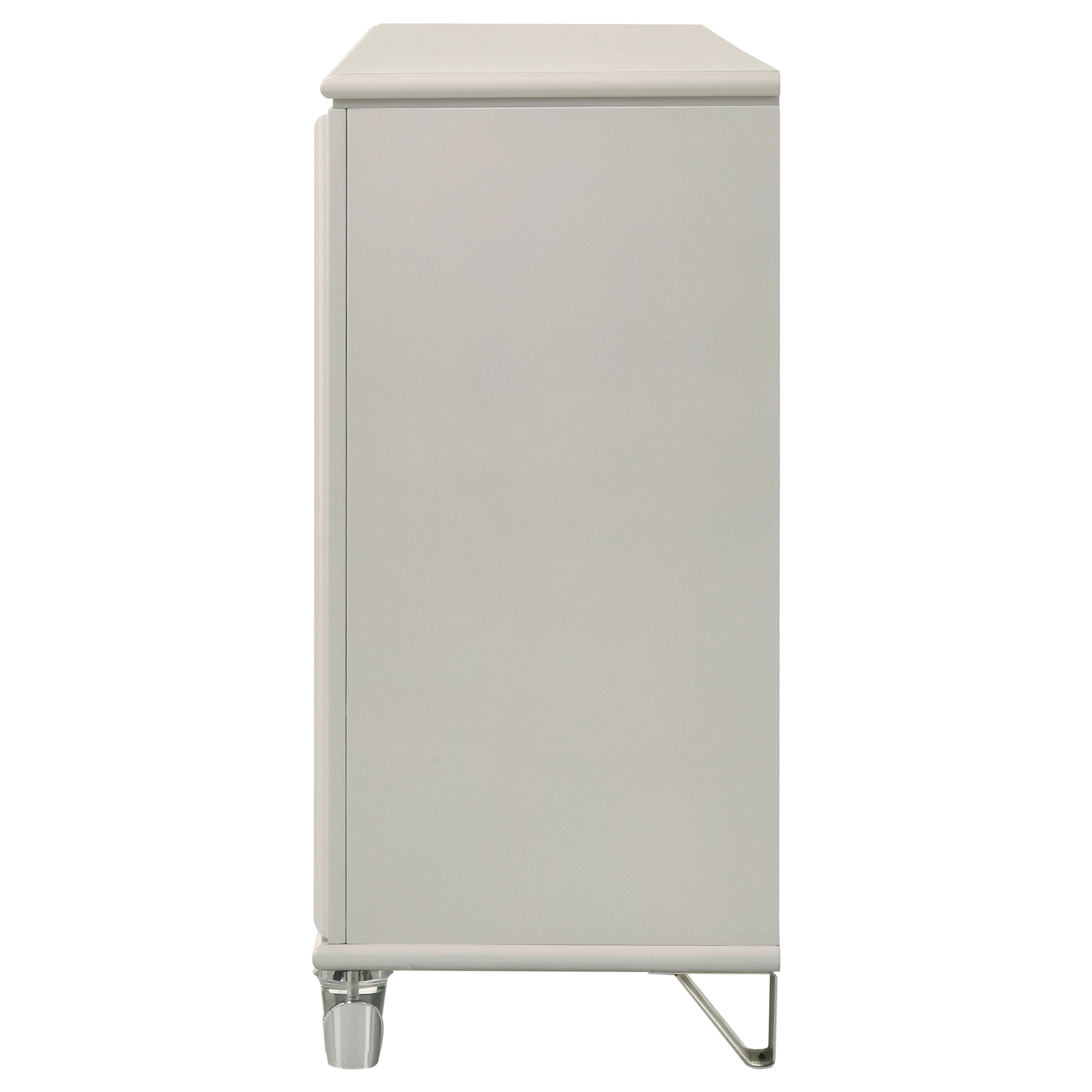 Olivia 6-drawer Dresser and LED Mirror Pearl White